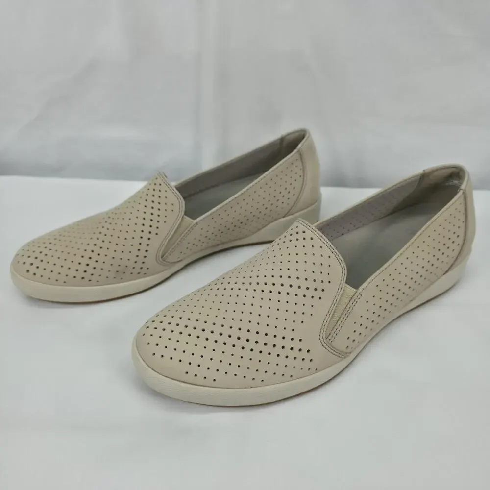 Dansko Odina Slip On Comfort Shoe Perforated Cream Nubuck Leather US 11